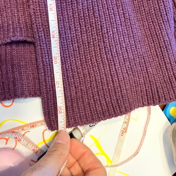 Pact Organic Cotton Size S Women's Fisherman Knit Tunic Sweater Mock Neck Purple - Picture 12 of 13